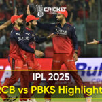 rcb vs pbks highlights ipl 2025